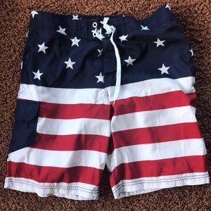 Men’s American Flag swim trunks